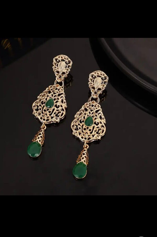 Boucles d’oreilles doré vert