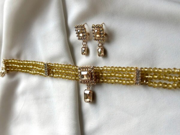 Parure ras de cou champagne doré – Image 3