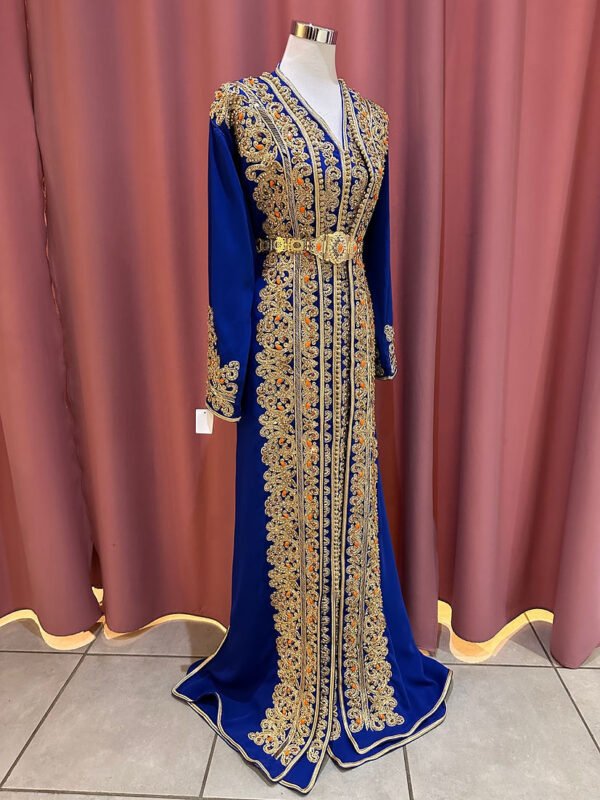 Caftan bleu roi doré – Image 9