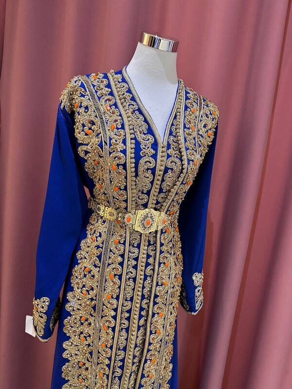 Caftan bleu roi doré – Image 8