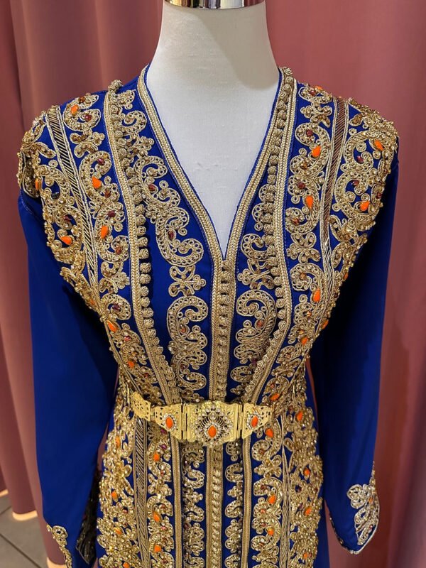 Caftan bleu roi doré – Image 6