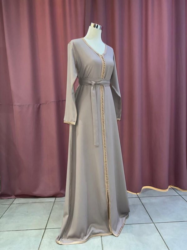 Caftan simple taupe – Image 2