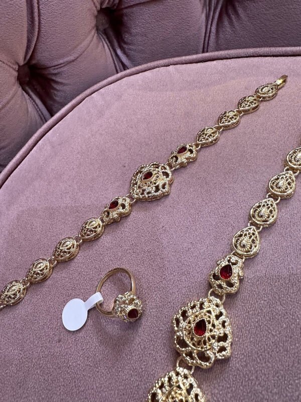 Parure beldi doré bordeaux – Image 2