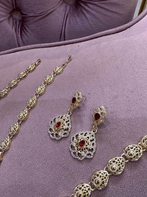 Parure beldi doré bordeaux – Image 3