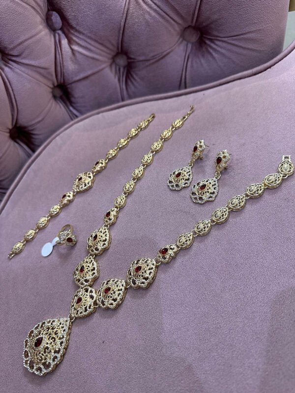 Parure beldi doré bordeaux – Image 4
