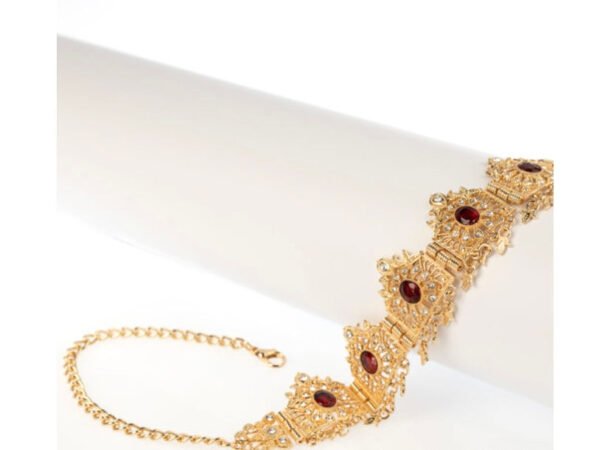 Bijoux de front rouge et doré – Image 4