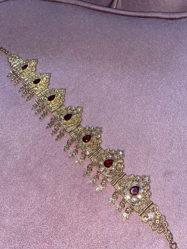 Bijoux de front rouge et doré – Image 6
