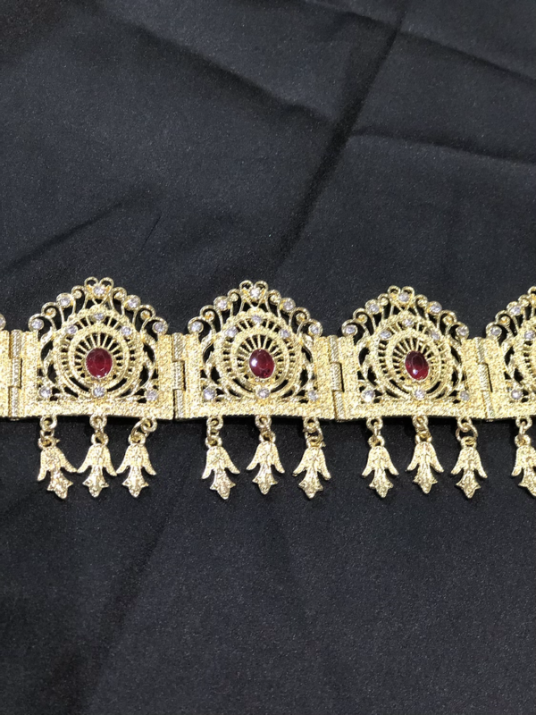 Bijoux de front style orientale strass rouge – Image 2