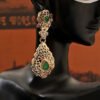 Boucles d’oreilles doré et vert
