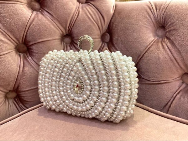 Clutch perlé strassé – Image 8