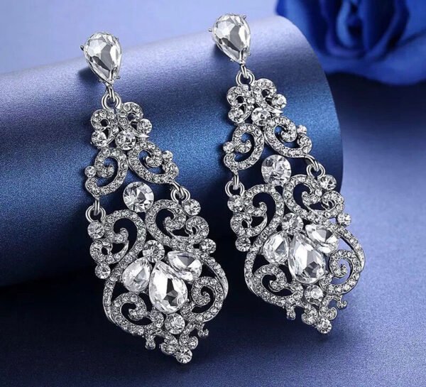 Longues boucles d’oreilles argenté