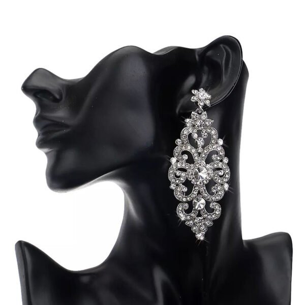 Longues boucles d’oreilles argenté – Image 5