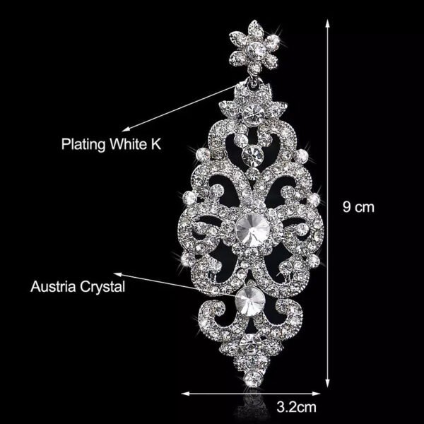 Longues boucles d’oreilles argenté – Image 2
