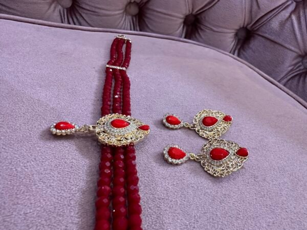 Parure ras de cou Beldi doré bordeaux – Image 4