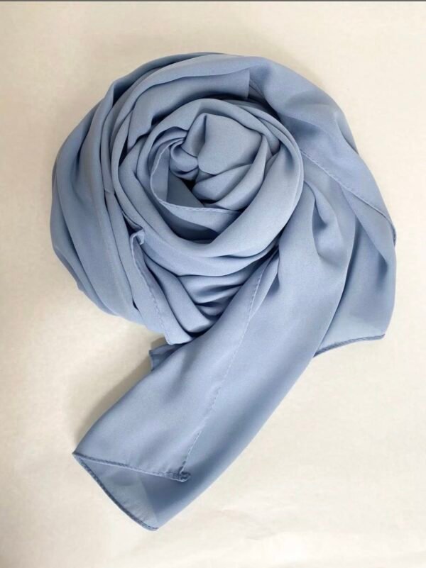 Châle mousseline bleu gris