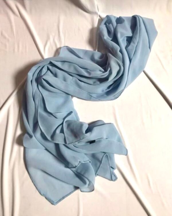 Châle mousseline bleu gris – Image 2