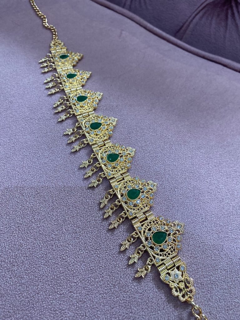Bijoux de front doré vert5