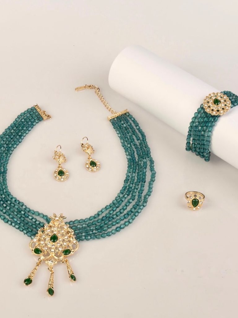 Parure beldi vert doré1